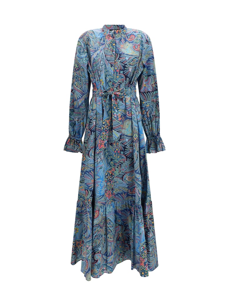 shirt dress paisley cotton-blend blue by Selfnex