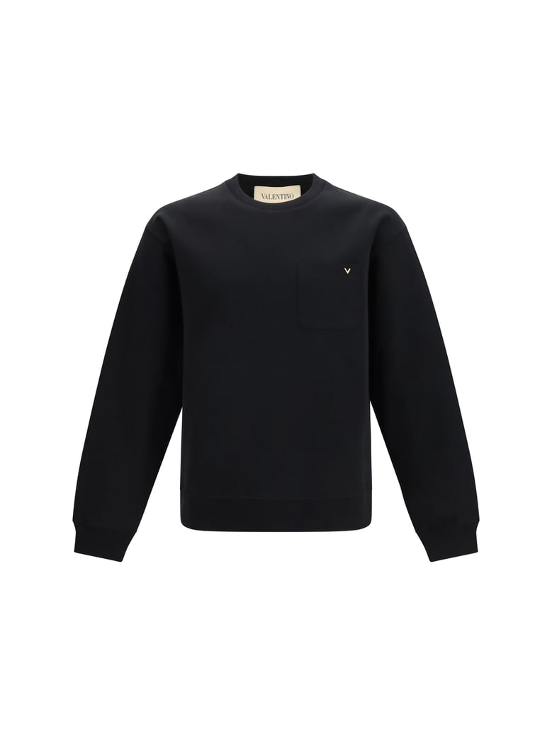 sweatshirt with vlogo pocket black by Selfnex