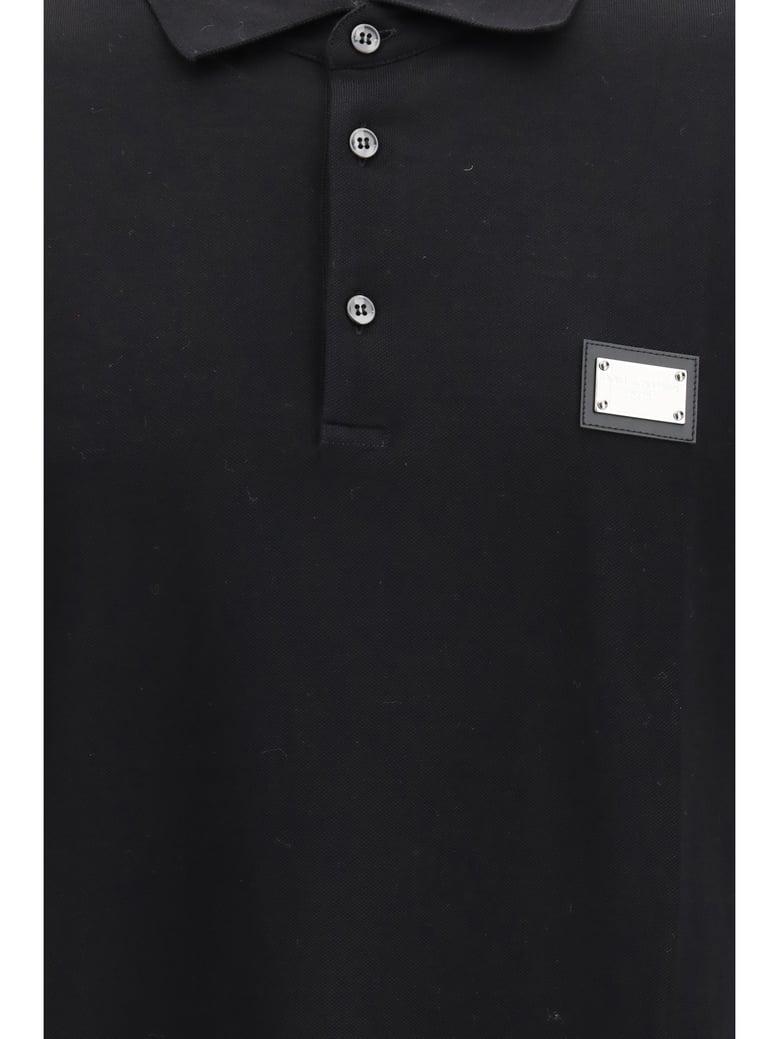 polo shirt cotton piqué black by Selfnex