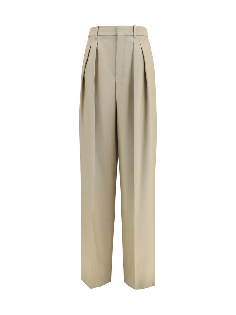 tailored trousers wool and silk-canvas mustard by Selfnex