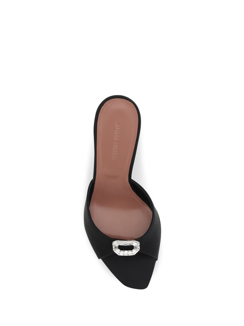 mule sandals camelia black satin by Selfnex