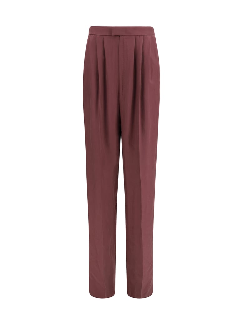 tailored silk trousers aubergine by Selfnex