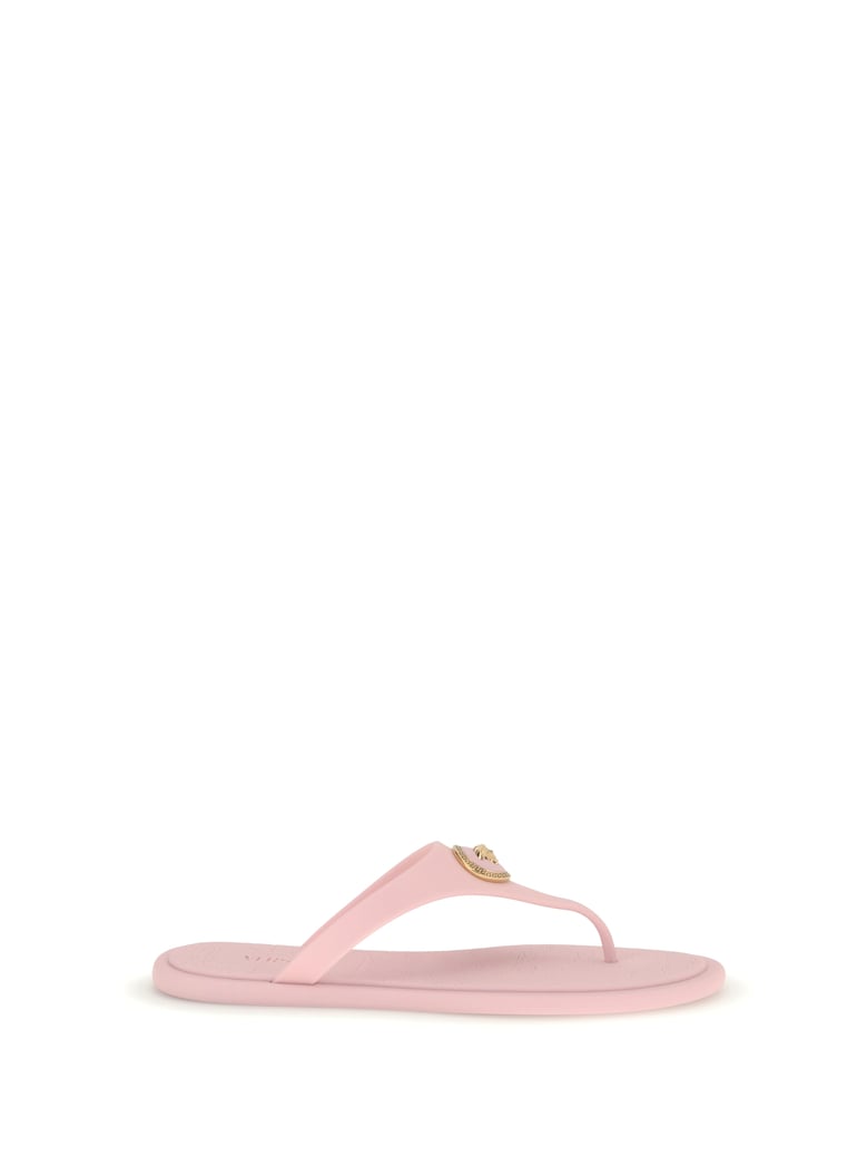 rubber thong sandals pastel pink/gold by Selfnex