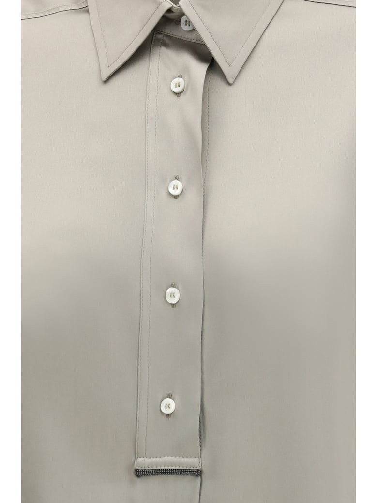 silk satin shirt, rosemary by Selfnex