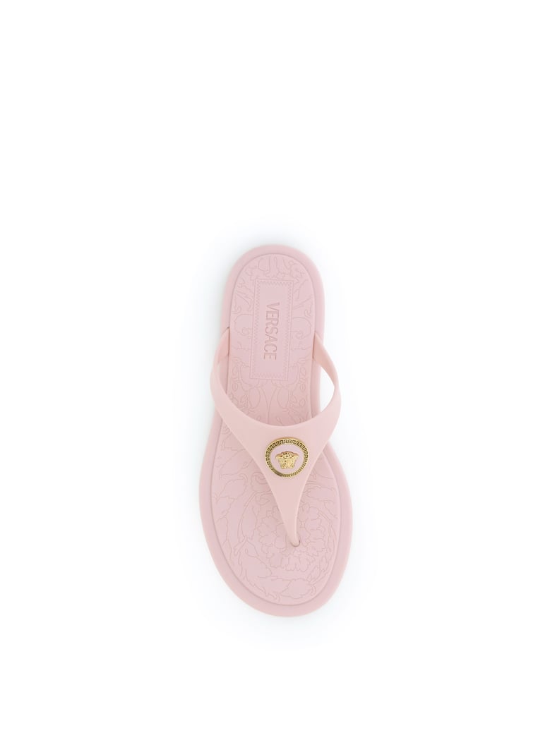 rubber thong sandals pastel pink/gold by Selfnex