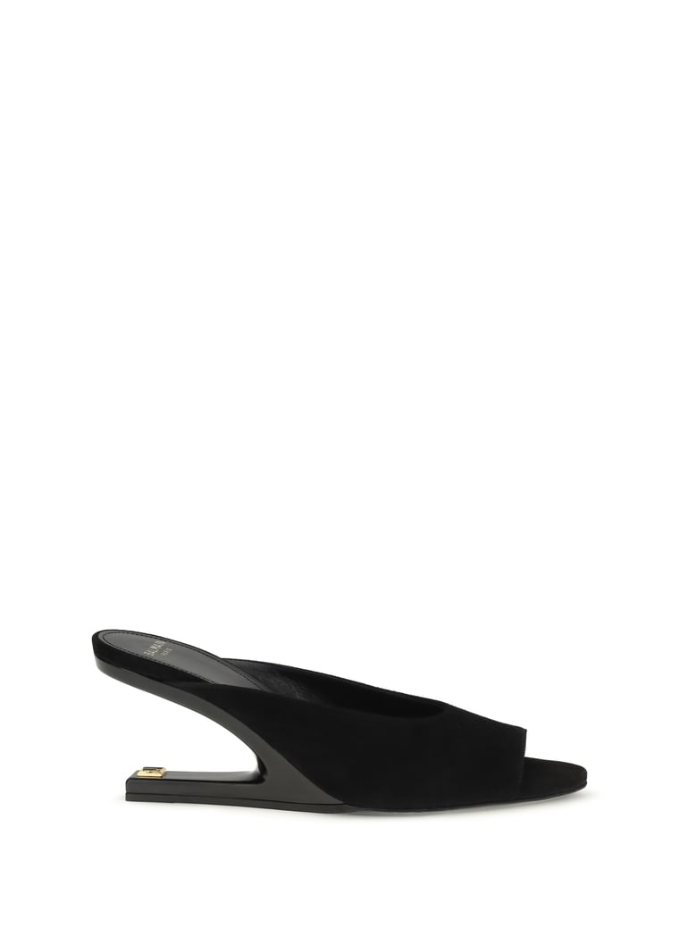 mules open-toe suede black by Selfnex