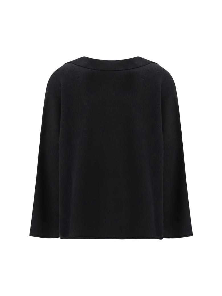 sweater with polo collar black by Selfnex