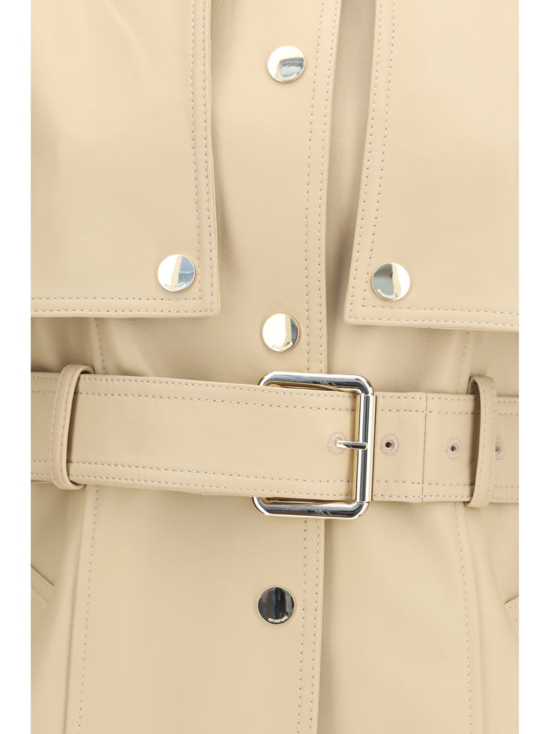 convertible leather jacket stenzone beige by Selfnex