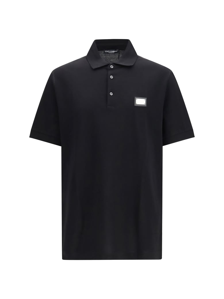 polo shirt cotton piqué black by Selfnex