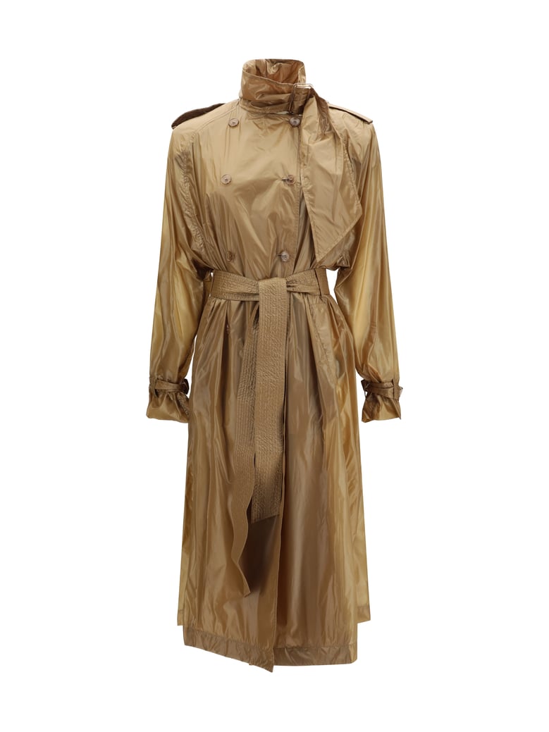 trench coat lavallière collar beige by Selfnex