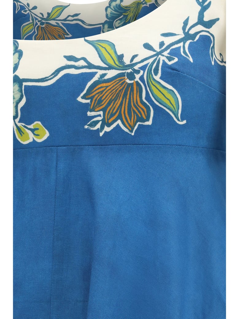 midi sundress luda ballet blue linen by Selfnex