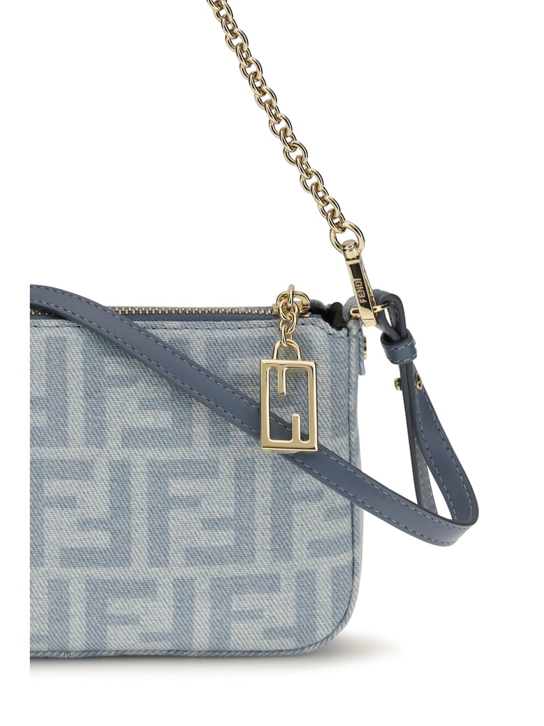denim baguette clutch by Selfnex