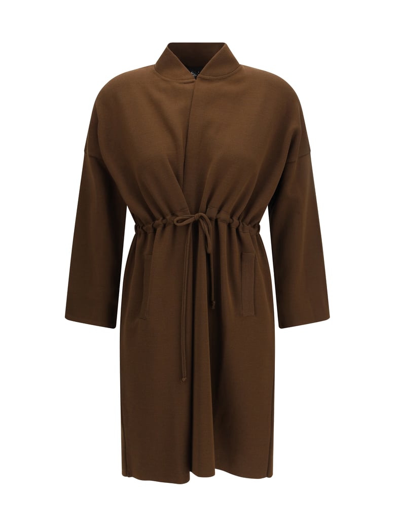 cardigan deconstructed drawstring dark brown by Selfnex