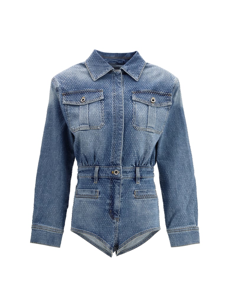 playsuit rhinestone denim blue by Selfnex