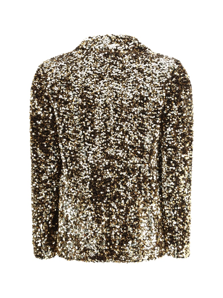 single-breasted jacket gold sequin by Selfnex