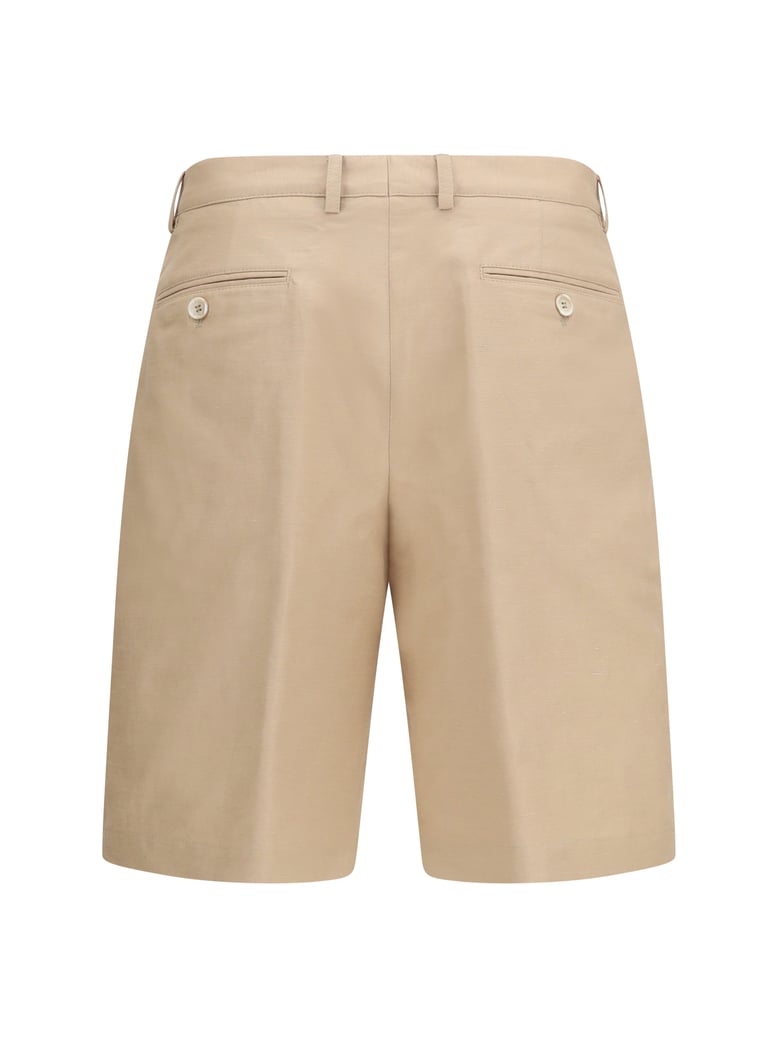 shorts cotton-linen camel by Selfnex