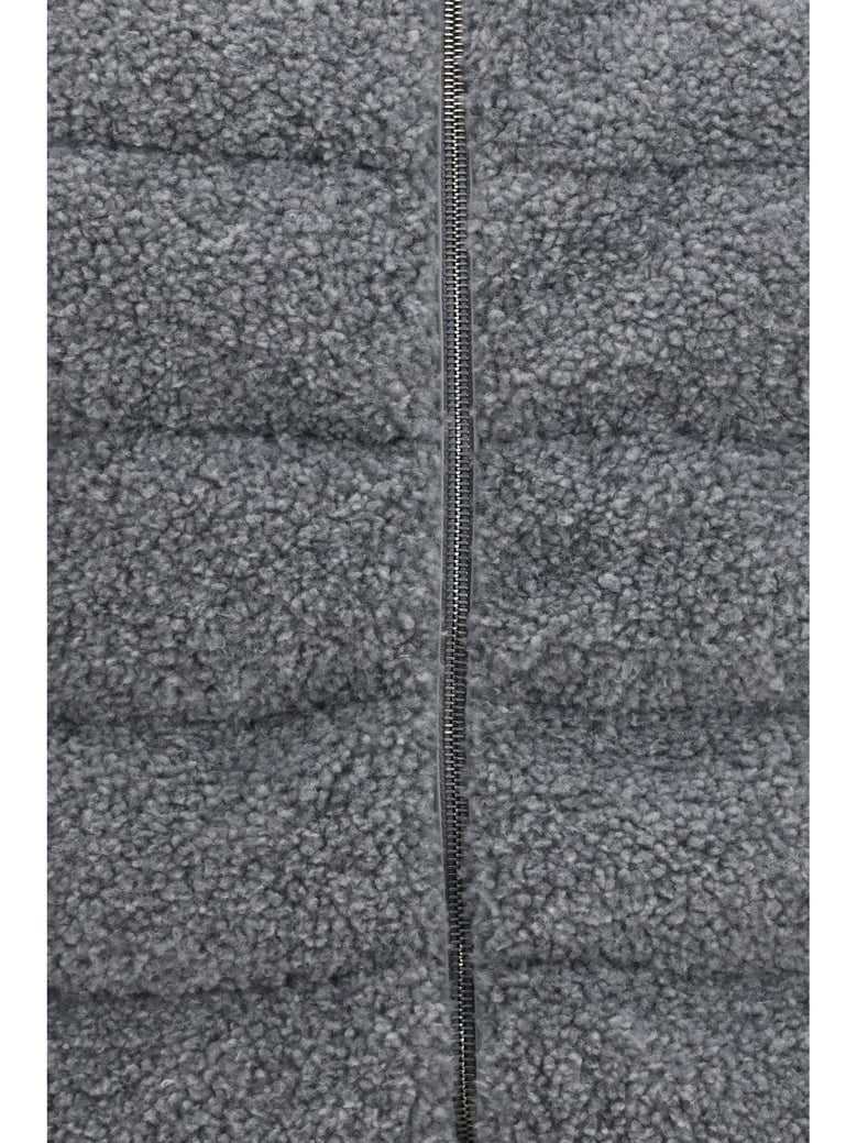 padded vest shearling front pearl grey by Selfnex