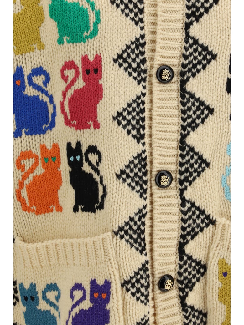 cardigan le chat jacquard multicolour by Selfnex