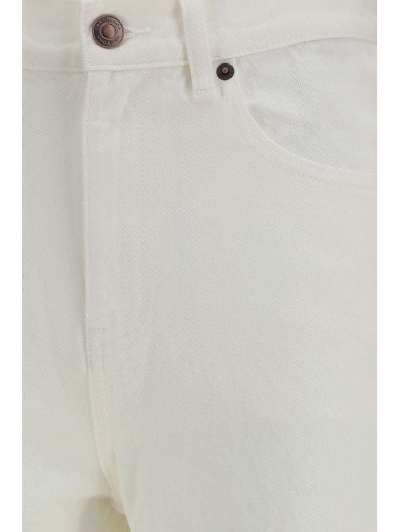 straight-leg jeans with t monogram cuffs, white by Selfnex