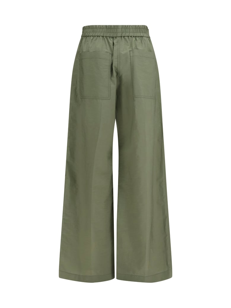 cotton pants with elastic waist, eucalyptus by Selfnex