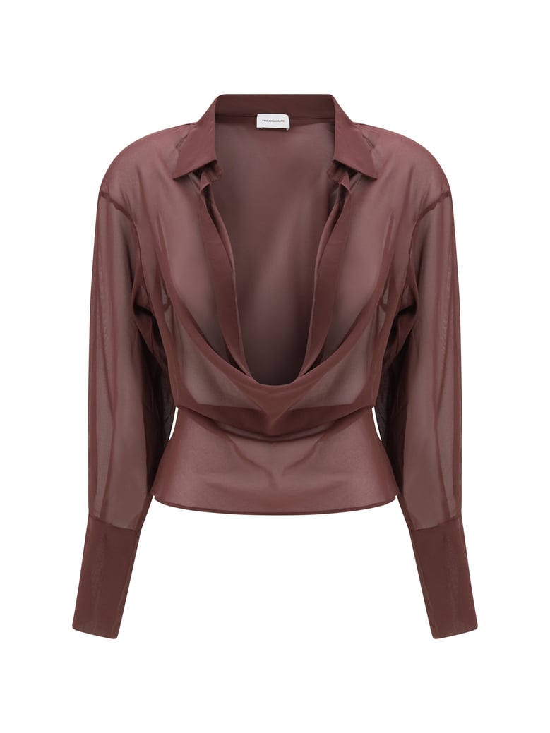 draped shirt aubergine by Selfnex