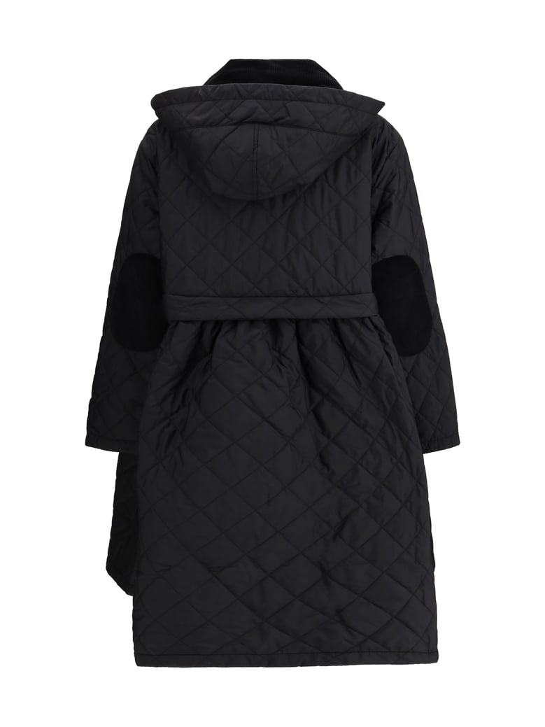 quilted hooded coat black/classic tartan by Selfnex