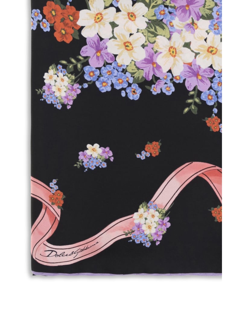 silk scarf fiorellini black by Selfnex