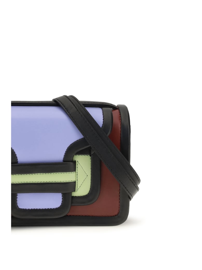 shoulder bag alpha calf leather carmine/black by Selfnex