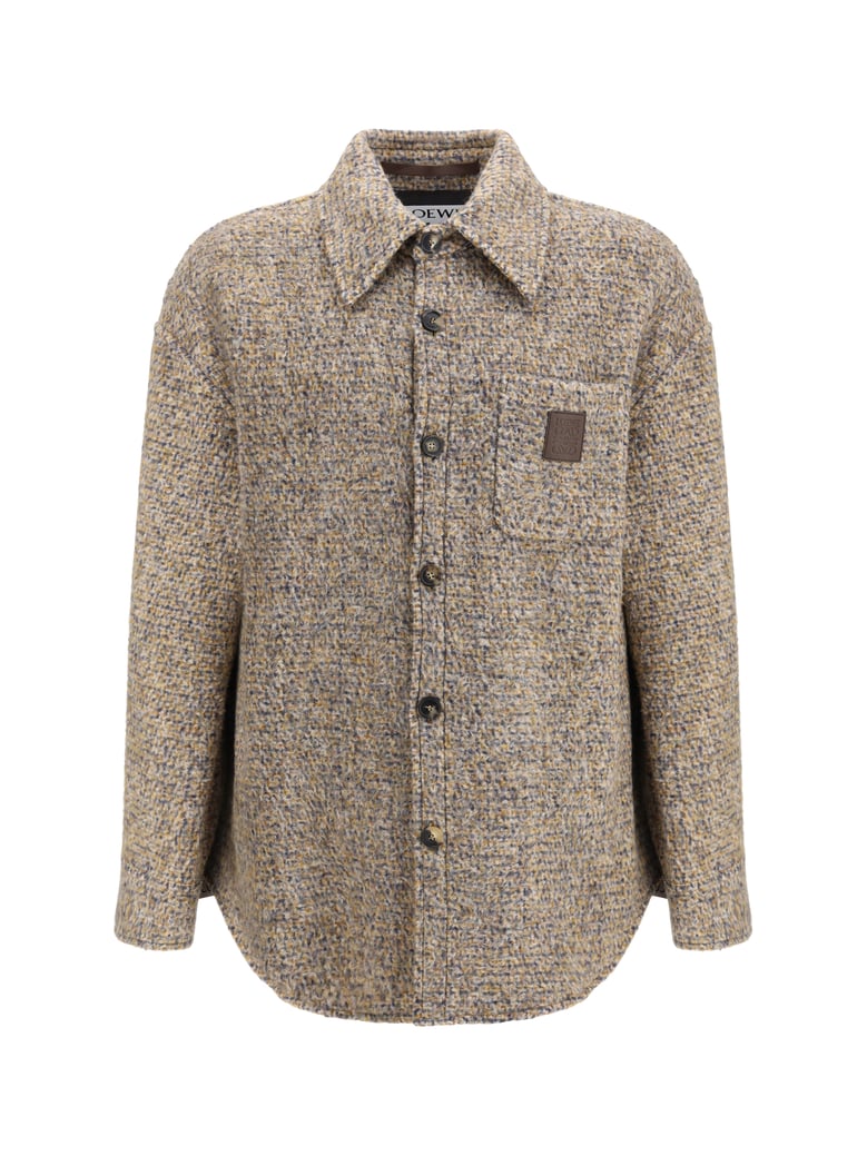 overshirt mélange wool beige/blue by Selfnex