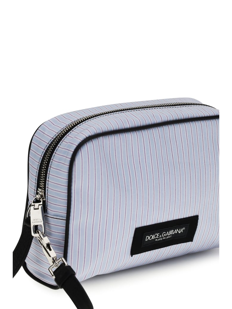handbag striped poplin and leather by Selfnex