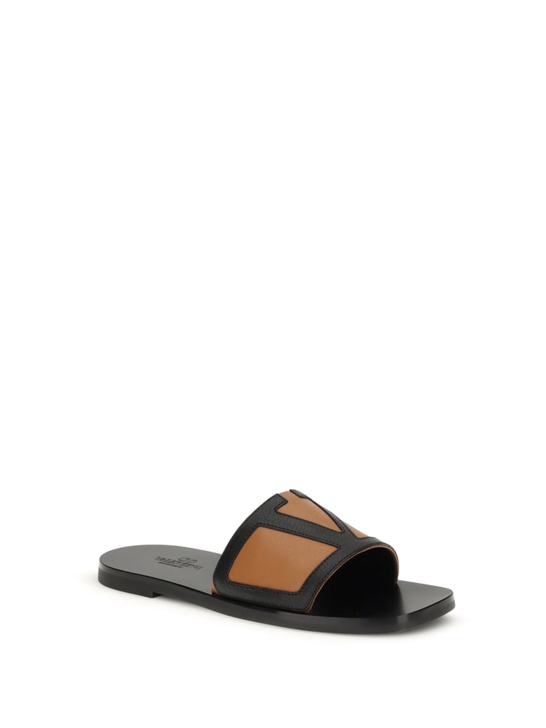 slide sandals viva superstar black/roasted pecan by Selfnex