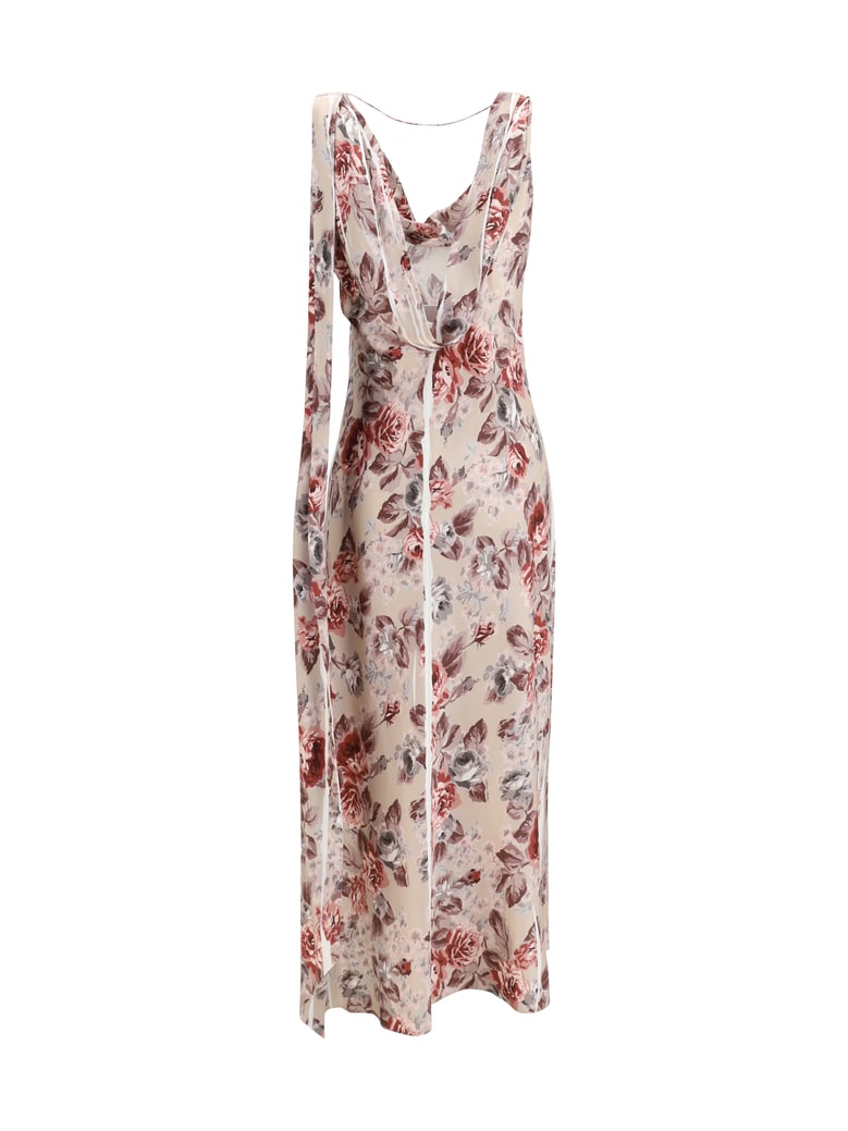 dress floral-print multi beige by Selfnex