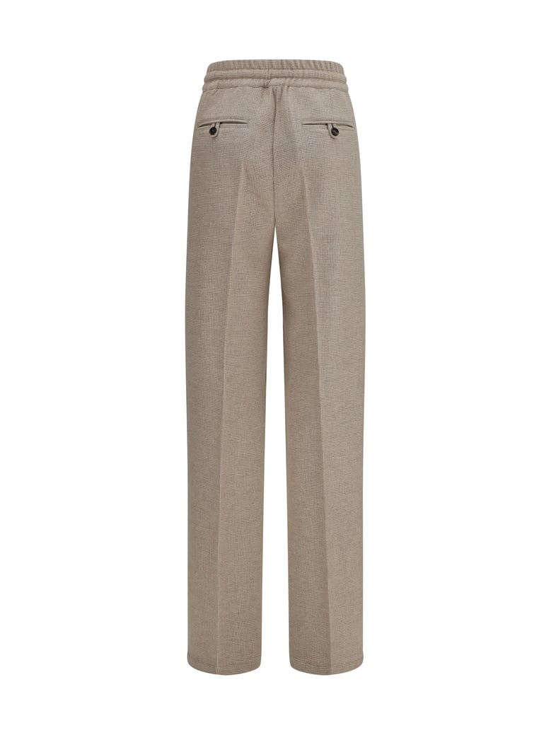 cashmere drawstring pants taupe by Selfnex