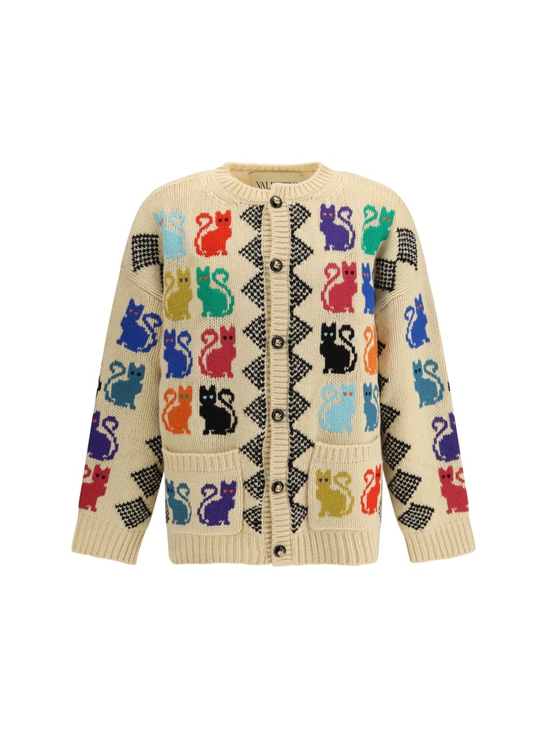 cardigan le chat jacquard multicolour by Selfnex