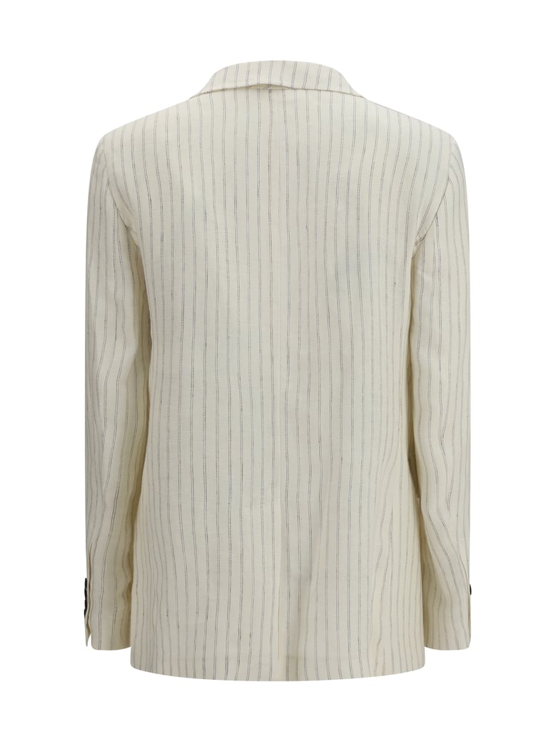 blazer single-breasted pinstriped linen natural by Selfnex