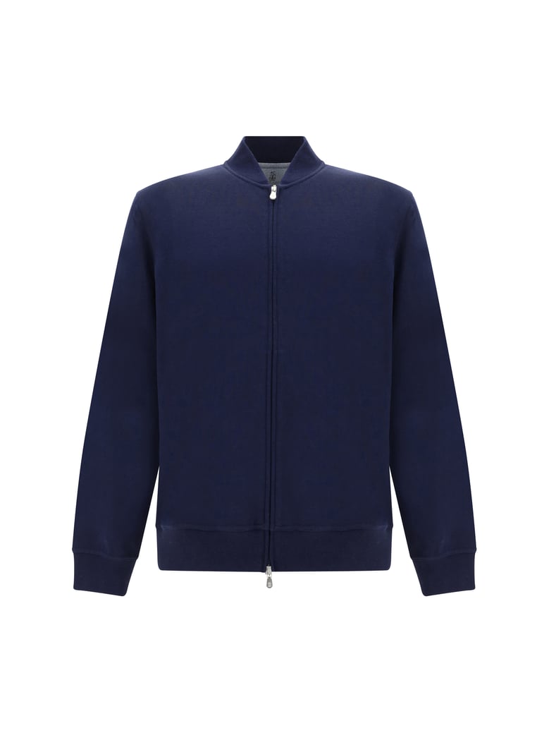 cotton zip sweatshirt cobalt by Selfnex