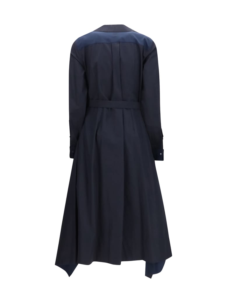 belted midi dress navy blue by Selfnex