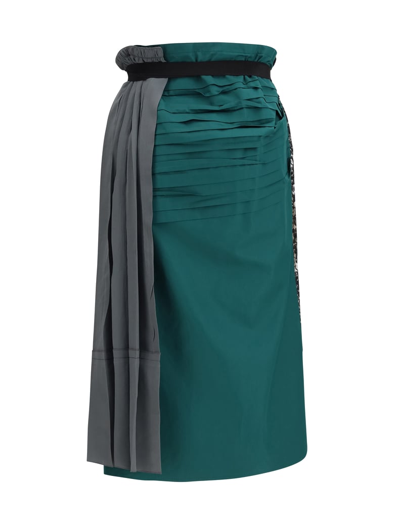 midi patchwork skirt in hematite silk by Selfnex
