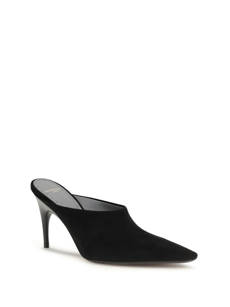 mule pumps duchesse suede black/gold by Selfnex