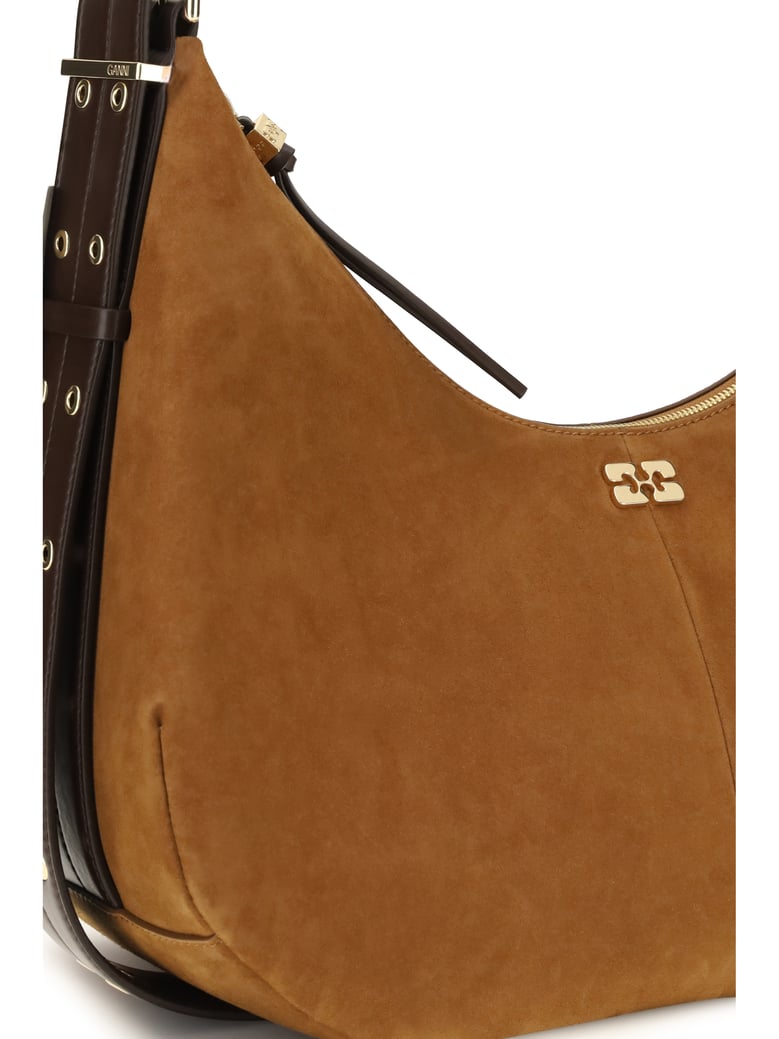 shoulder bag in vegan suede caramel by Selfnex