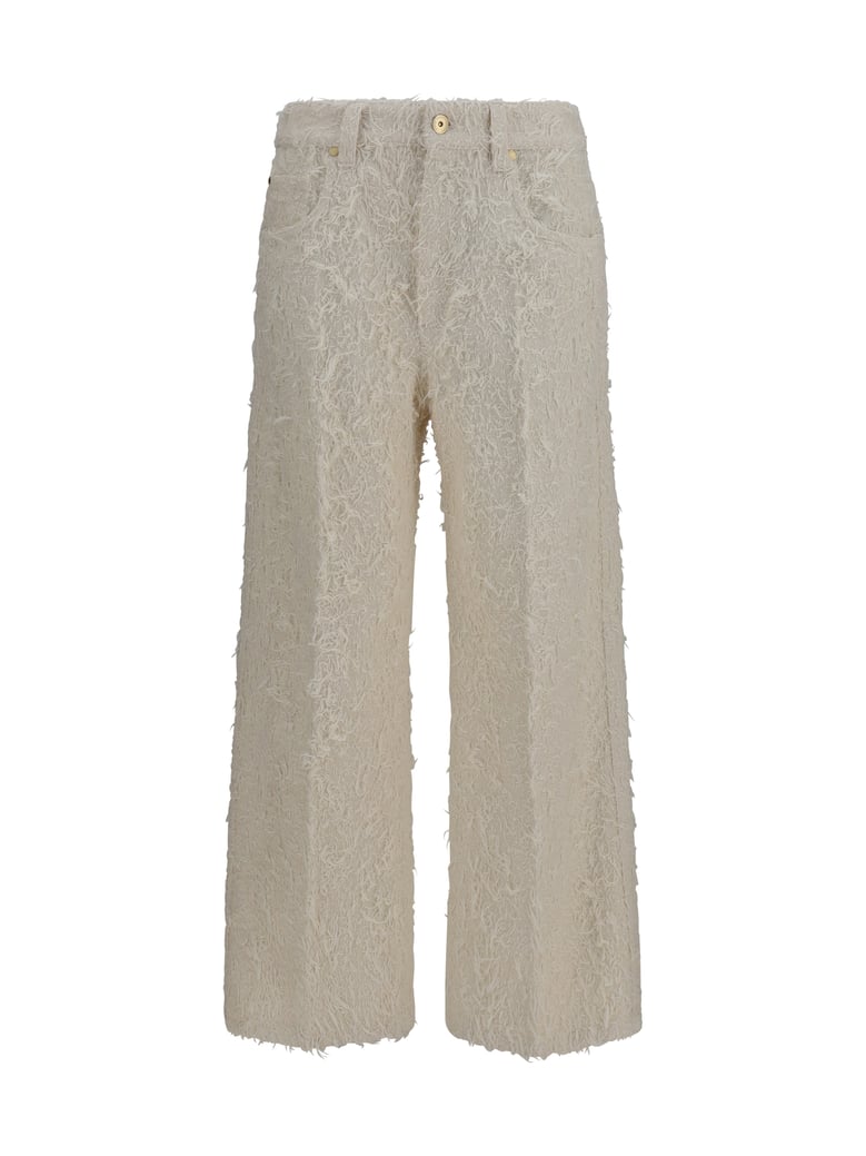 trousers square-leg furry ecru by Selfnex