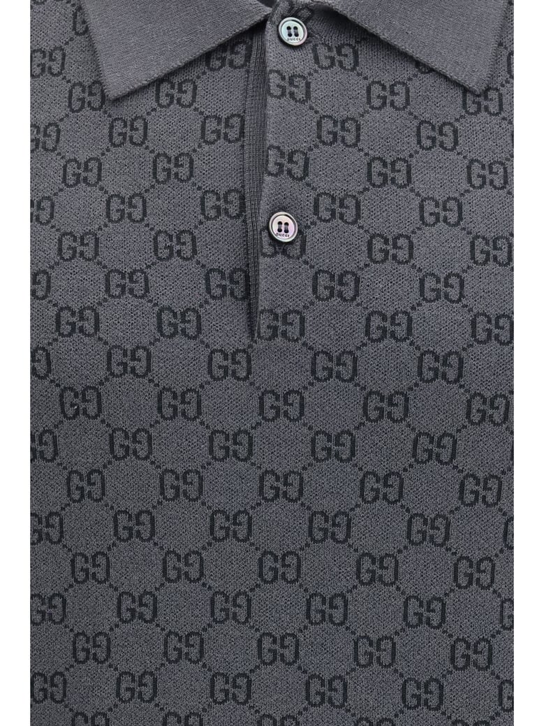 polo shirt gg jacquard new grey/rock by Selfnex