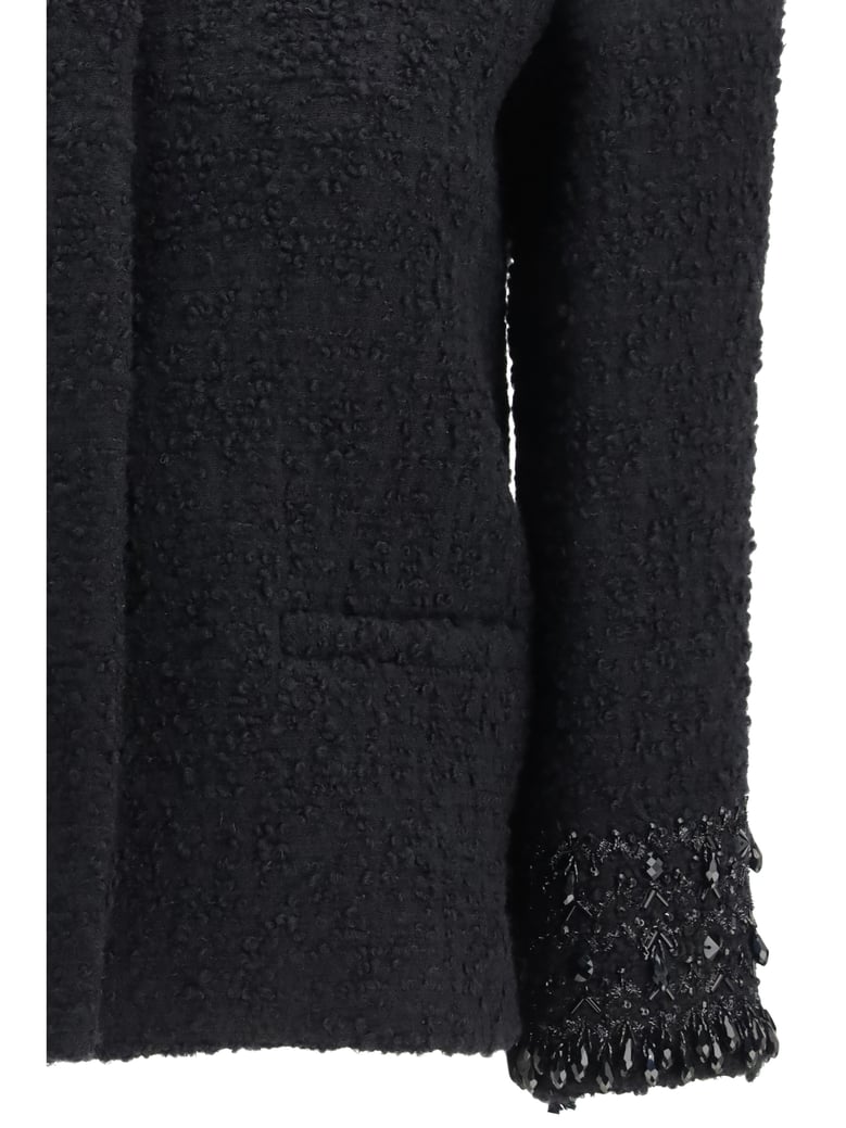 jacket virgin wool tweed black by Selfnex