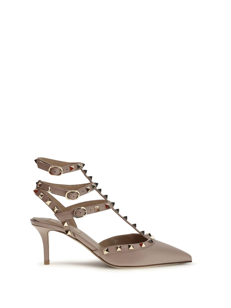 sandals ankle-strap rockstud powder pink by Selfnex