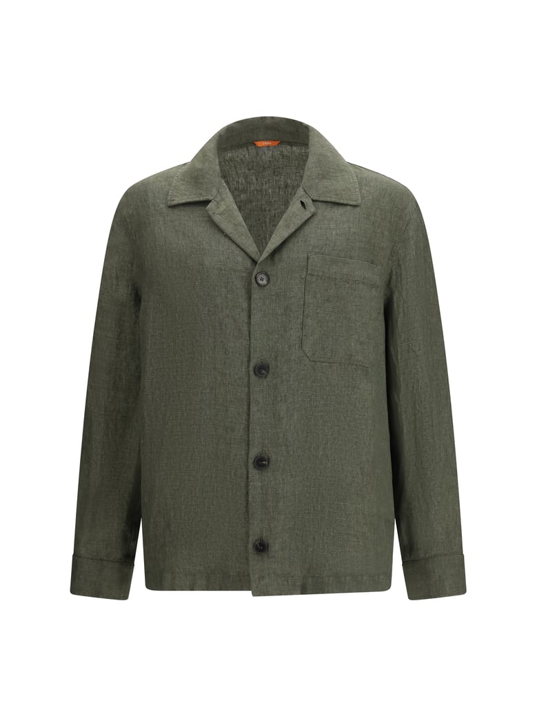 shirt serafino linen olive by Selfnex
