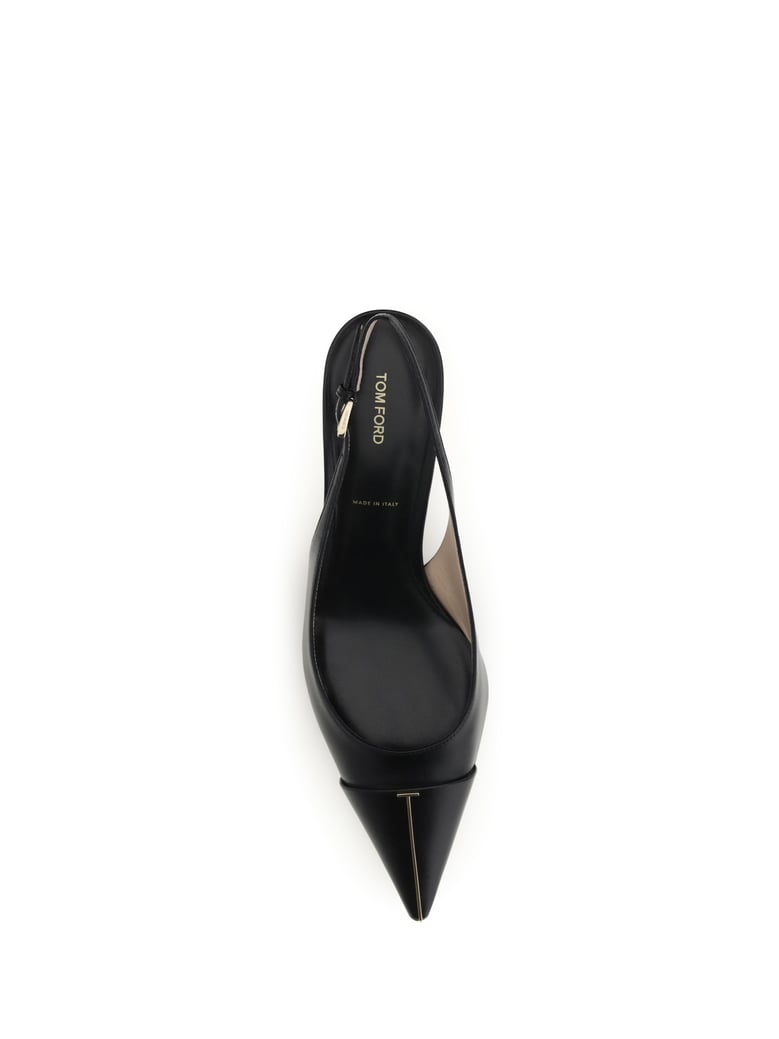 pumps leather slingback black by Selfnex