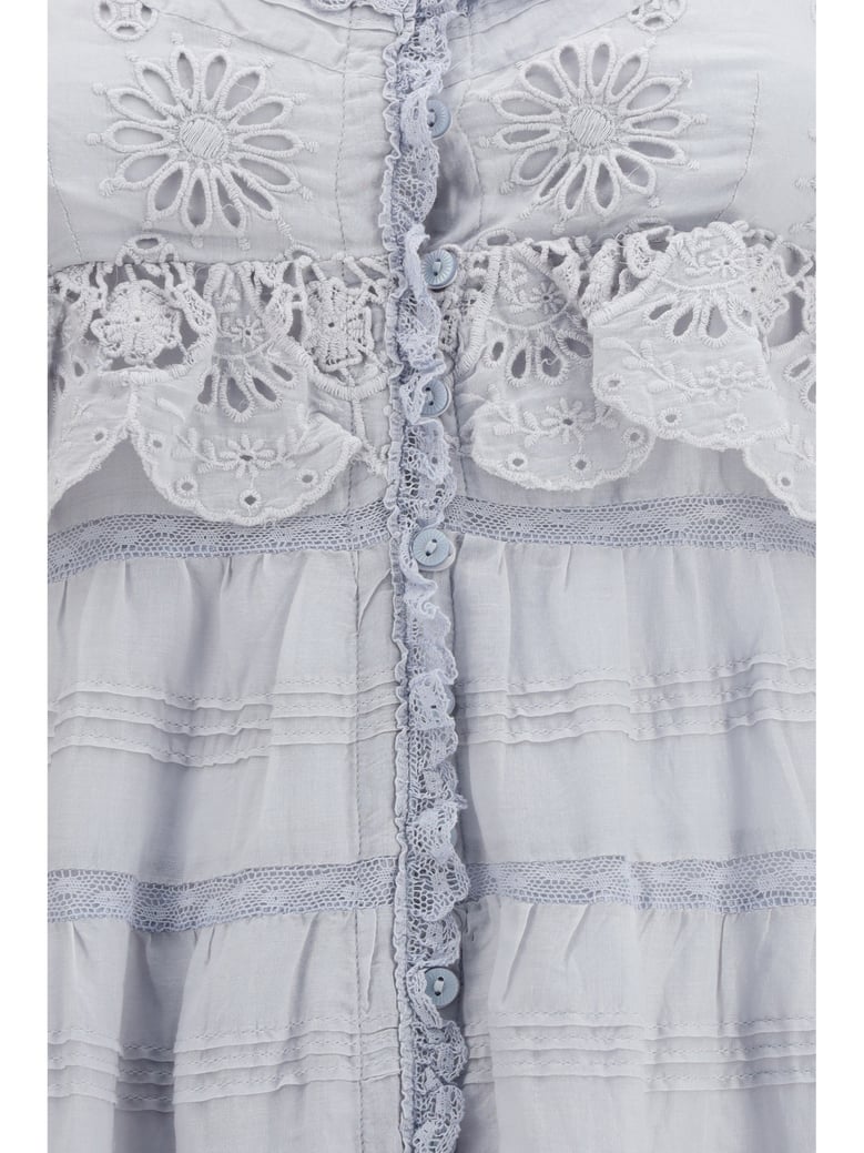 long ruffled dress paule light blue by Selfnex