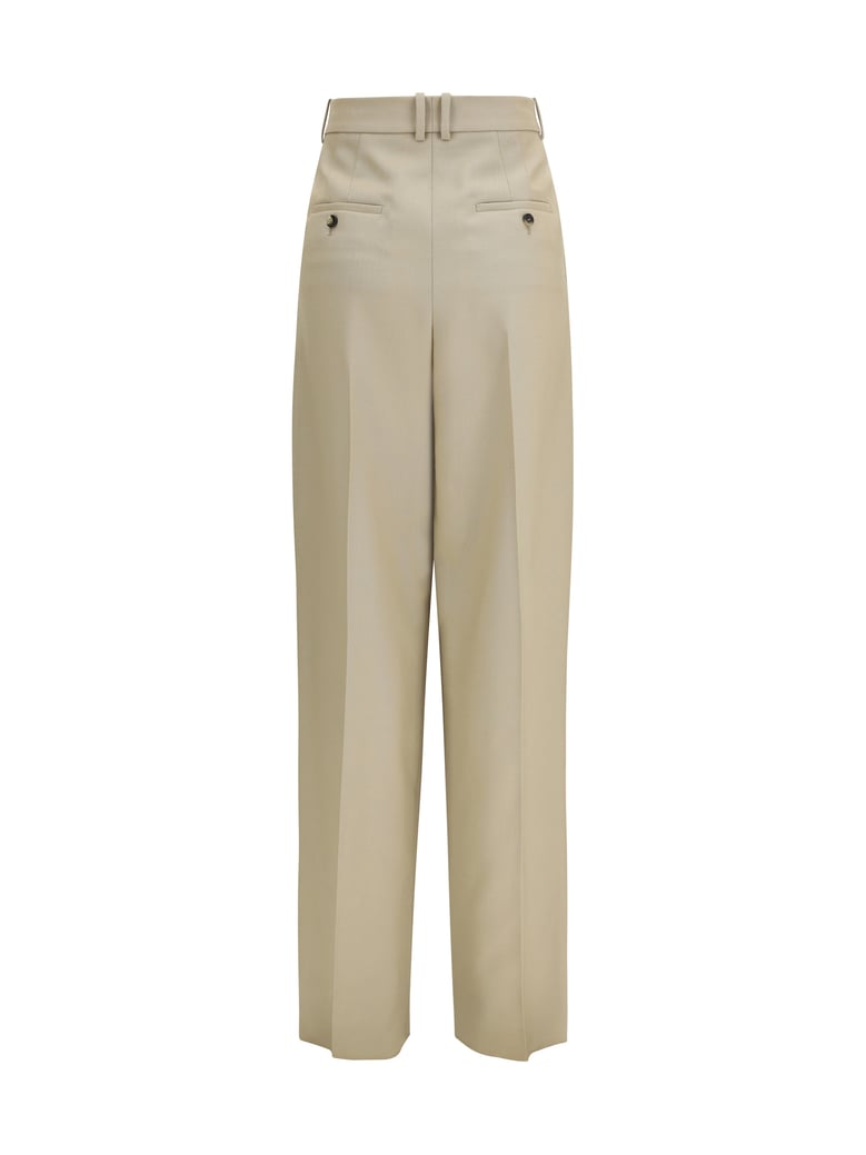tailored trousers wool and silk-canvas mustard by Selfnex