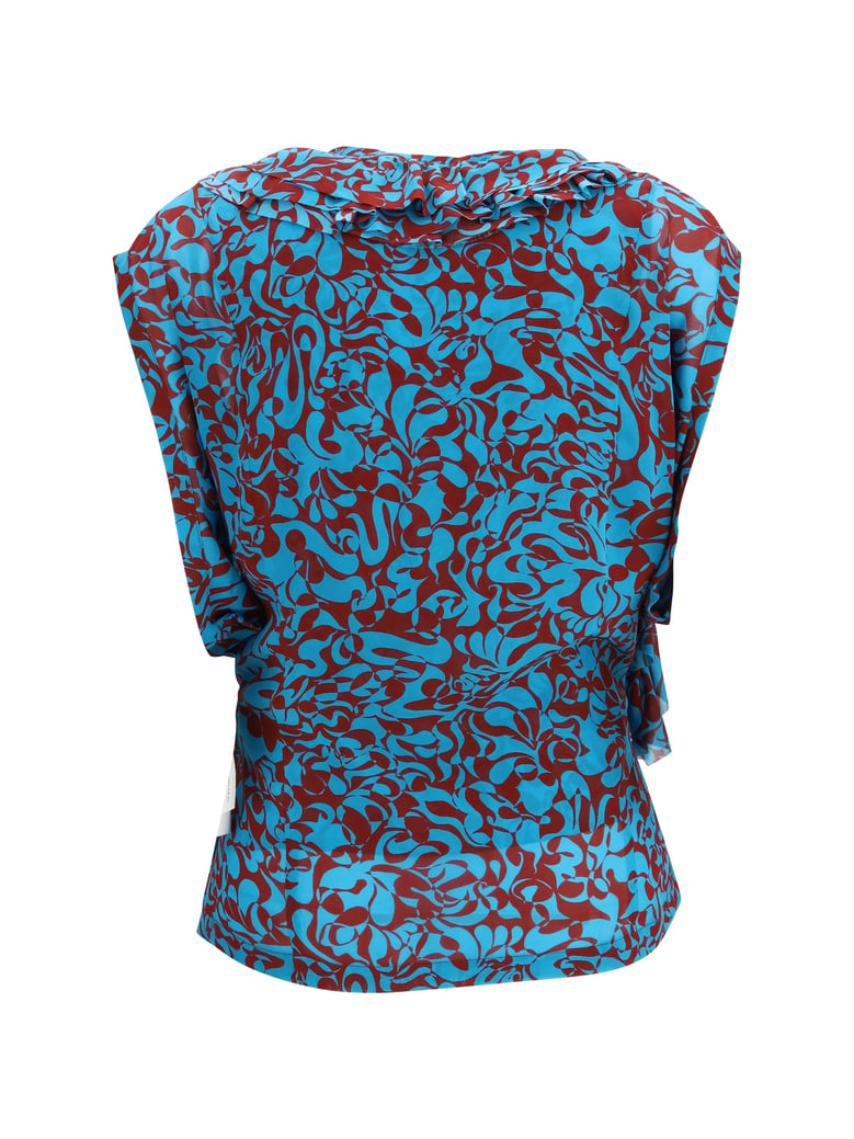 blouse printed cotton turquoise by Selfnex