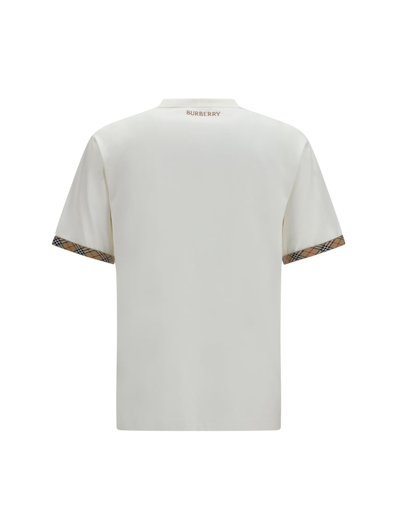 cotton t-shirt with check trim by Selfnex